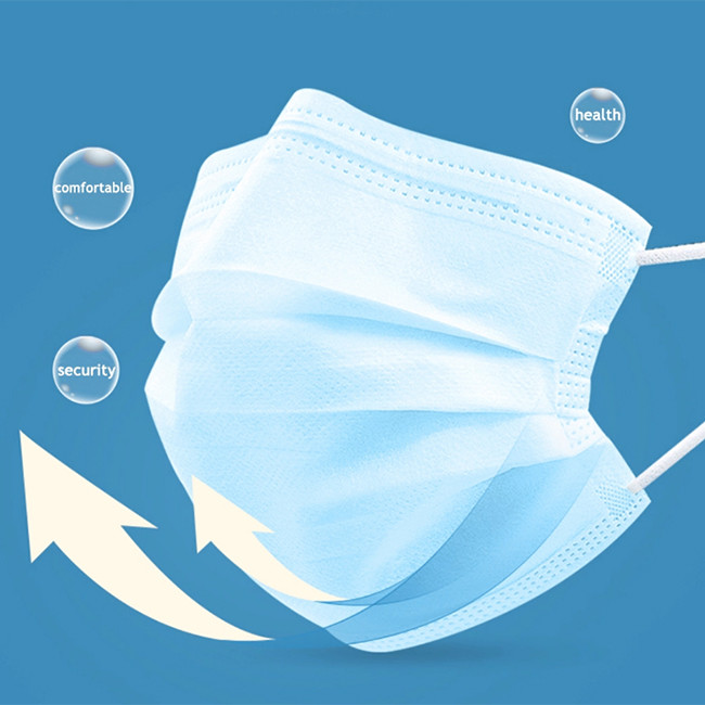 3 Layers Disposable Adult Earloop Breathable Surgical Face Mask