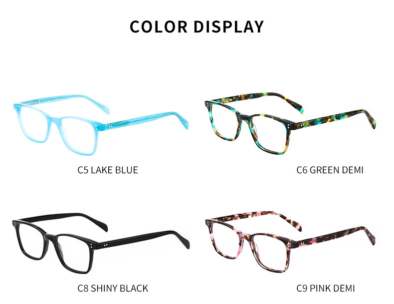 Custom Logo Acetate Frame Optical Glasses 4 Colors Available