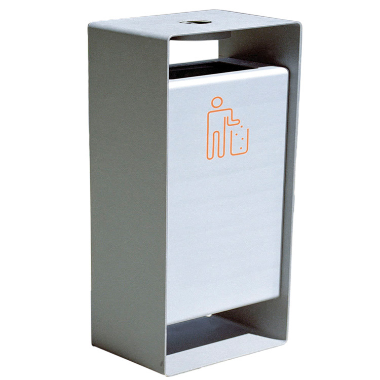 SGS Certificate 45L Outdoor Metal Trash Can With Ashtray