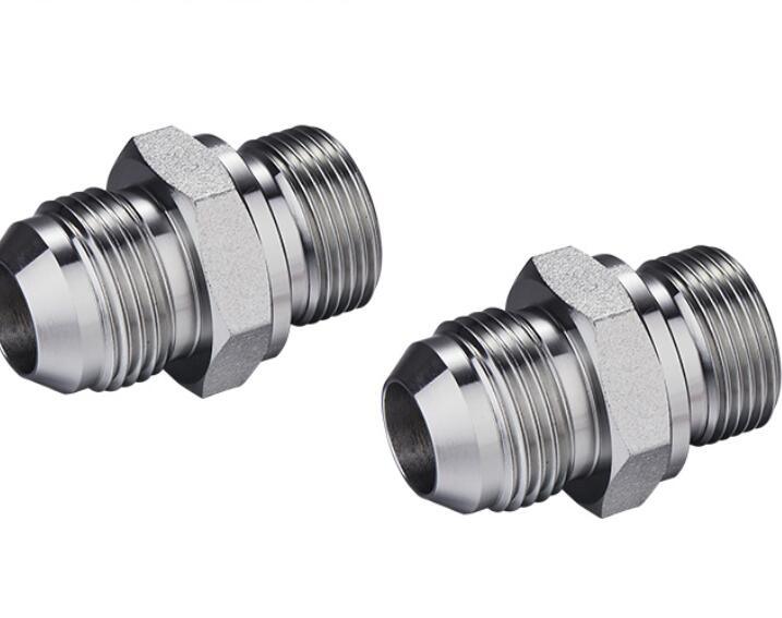 Hexagonal Carbon Steel Straight External Thread Jic37 Degrees to Nptf External Thread Hydraulic Transition Joint