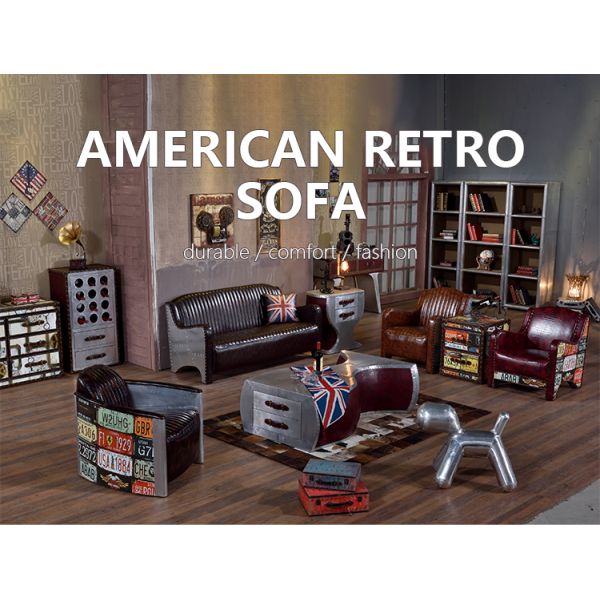 Nidea #8909 Punk Industrial Style Sofa Chair Retro License Plate Furniture for KTV Hotel Internet Cafe Bar Coffee Shop Bar