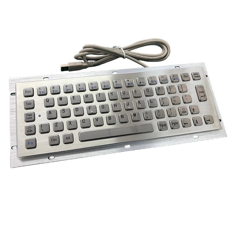 Panel Mounted Stainless Steel Keyboard F3 Lightweight Industrial Metal PC Keyboard