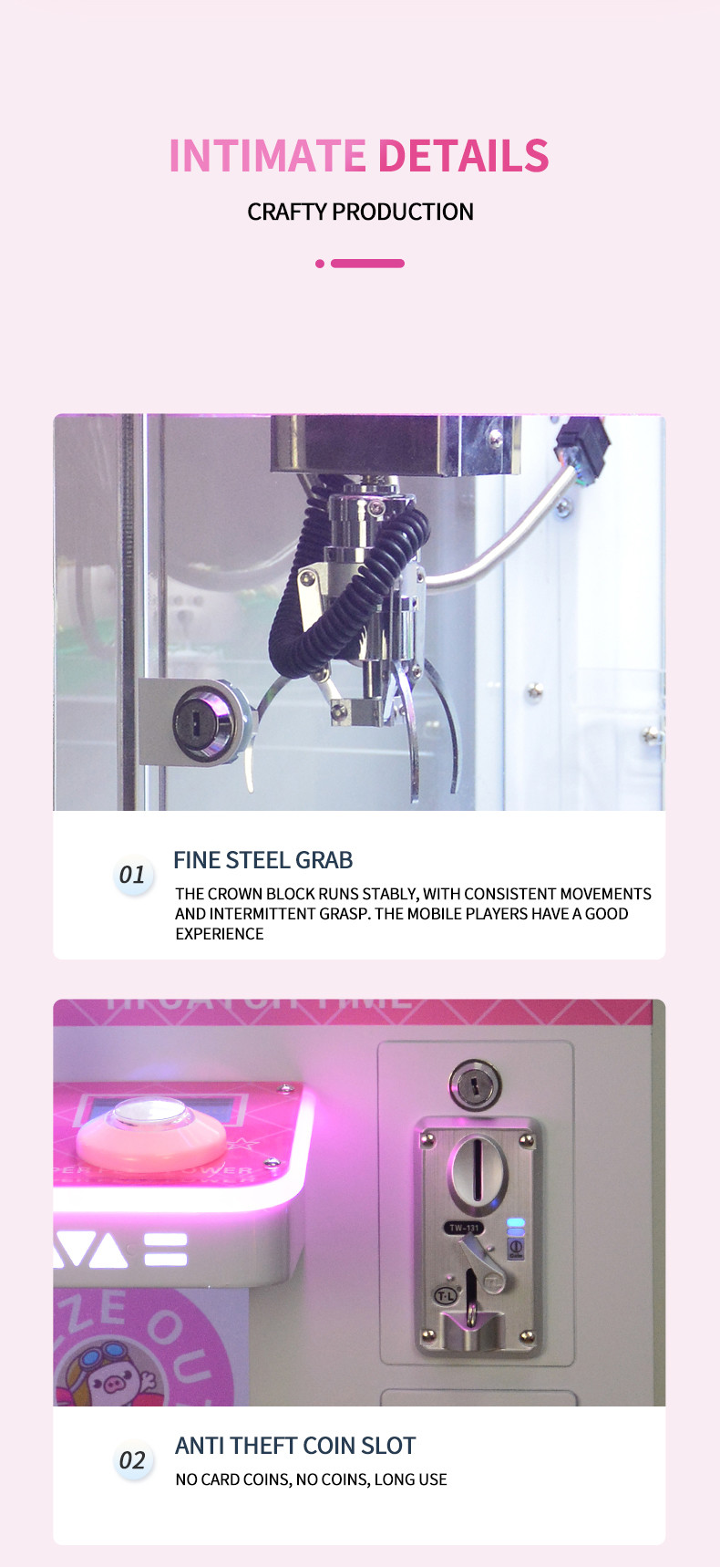 Kids indoor games claw machine small mini claw machine toy for kids shopping mall machine