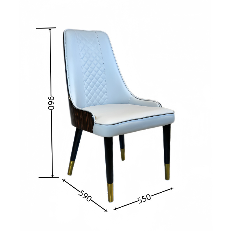 Customized Dining Room Luxury Leather Wood Chair Solid Wood Hotel Furniture Restaurant