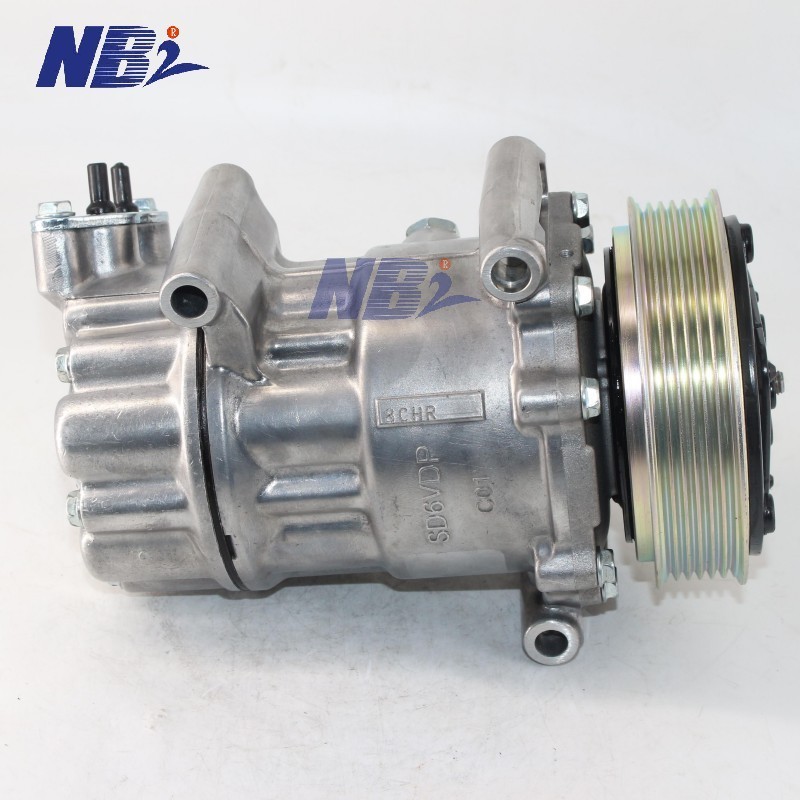 9651910980 / 6453QK / 6453WK Vehicle AC Compressor Deep Groove Structure