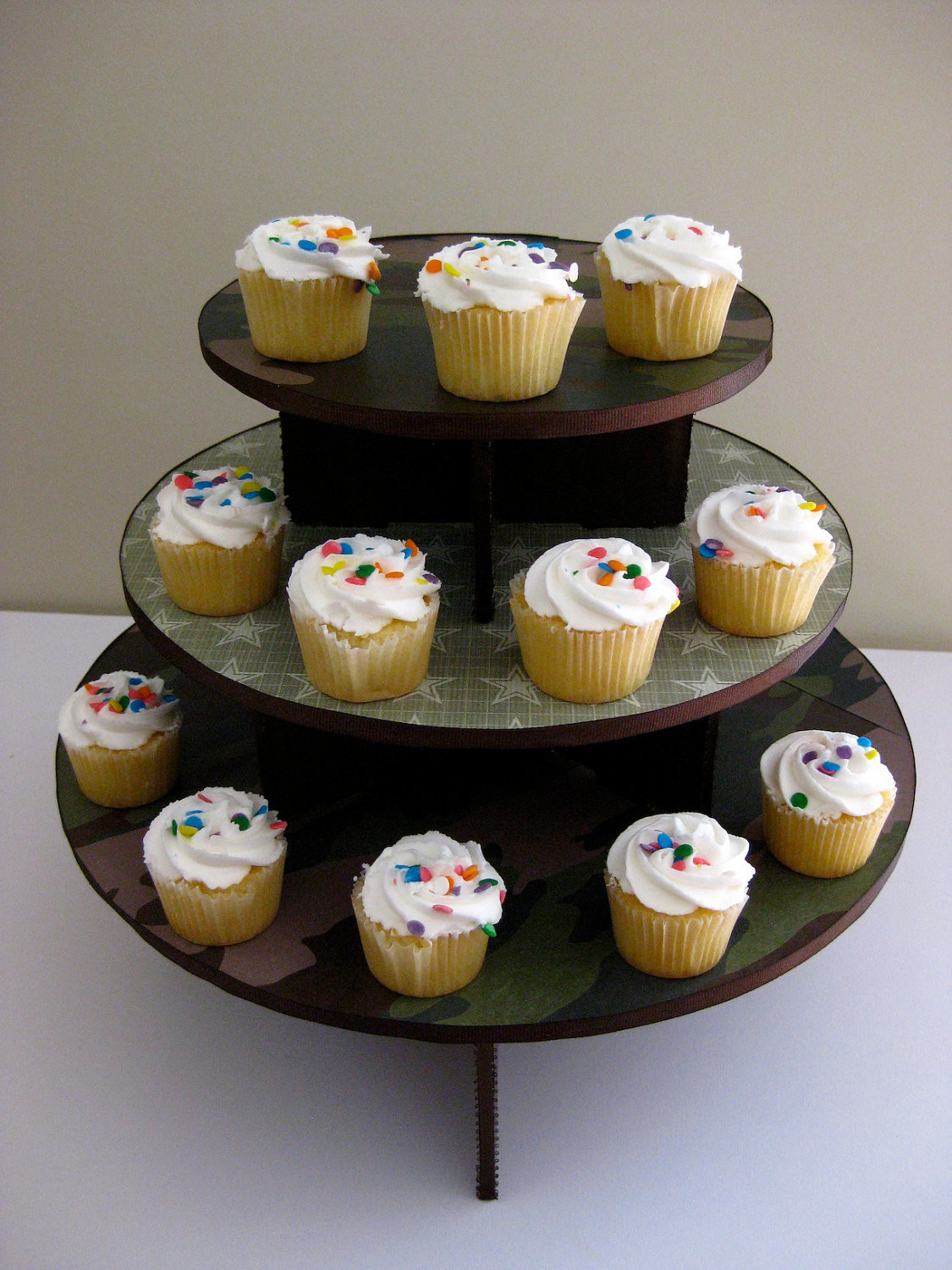 Corrugated Cardboard Mini Cupcake Tower Stand Recycled Material Flat Packing