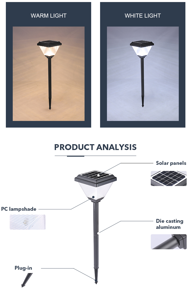 Dusk To Dawn Outdoor Garden Solar Spike Lights IP65 With Mono Solar Panel