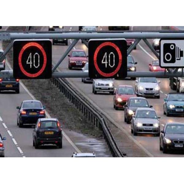 Buy cheap High Resolution Speed Warning Signs , LED Display Signs Wiht Red Circle / Amber Number product