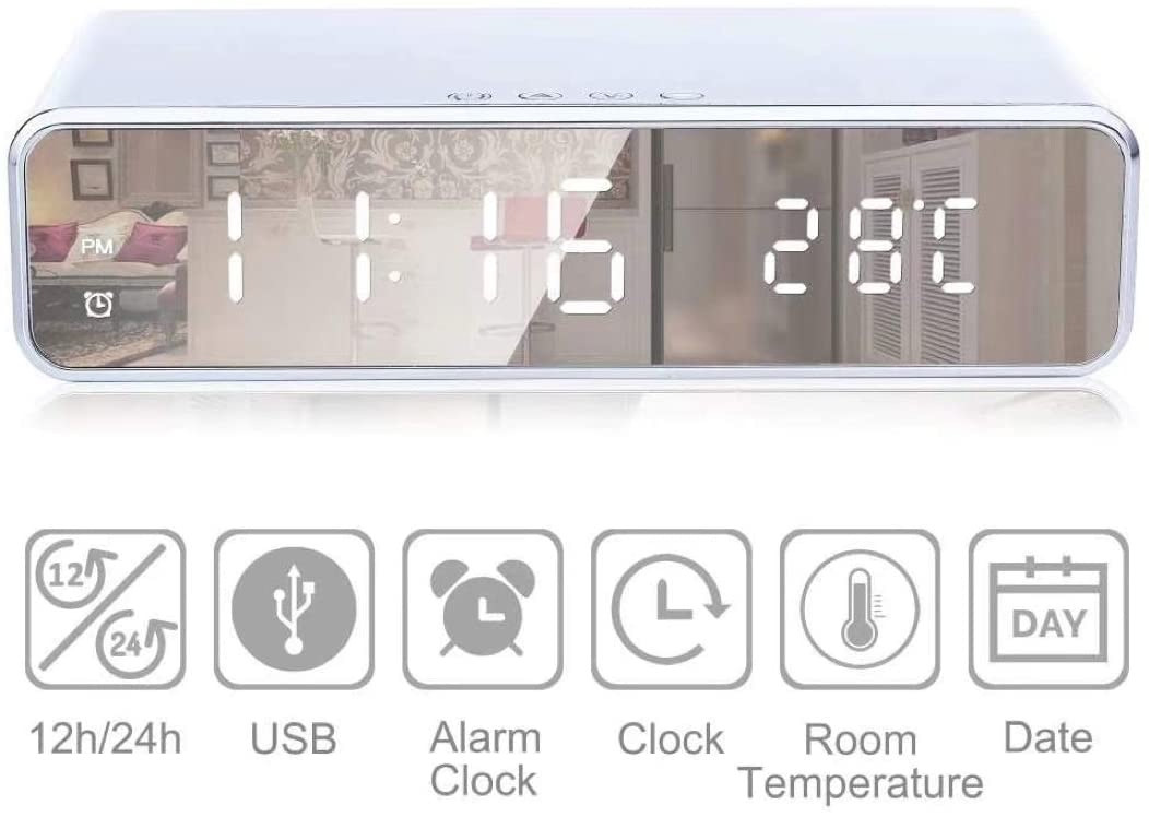 10watts Alarm Clock Wireless Charger LED Temperature Digital Display