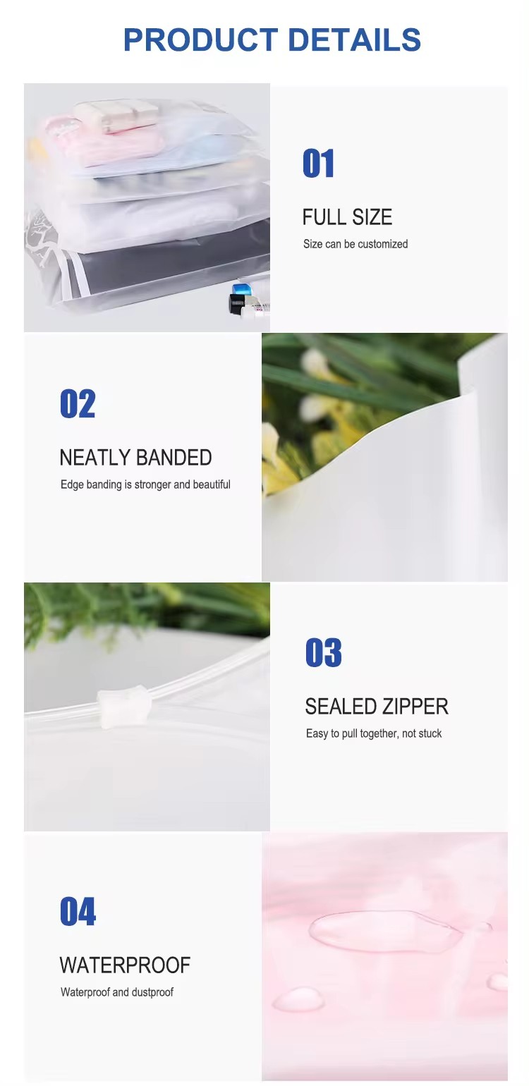 Customizable EVA CPE/PE Clear Zip Bags For Clothes With Easy Open Close Sealing