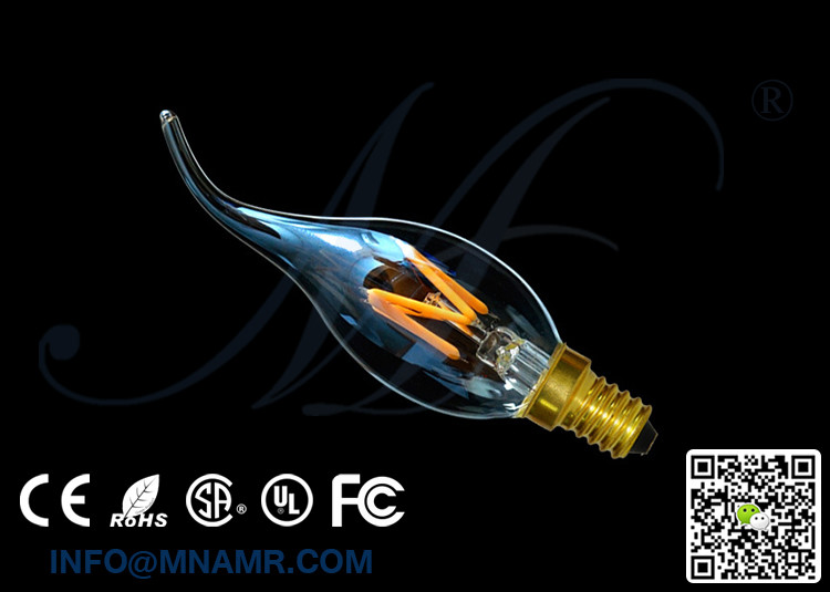 High Quality E14 C35 LED Bulb 4Watts 400lm Dimmable 2 Years Warranty UL Approved