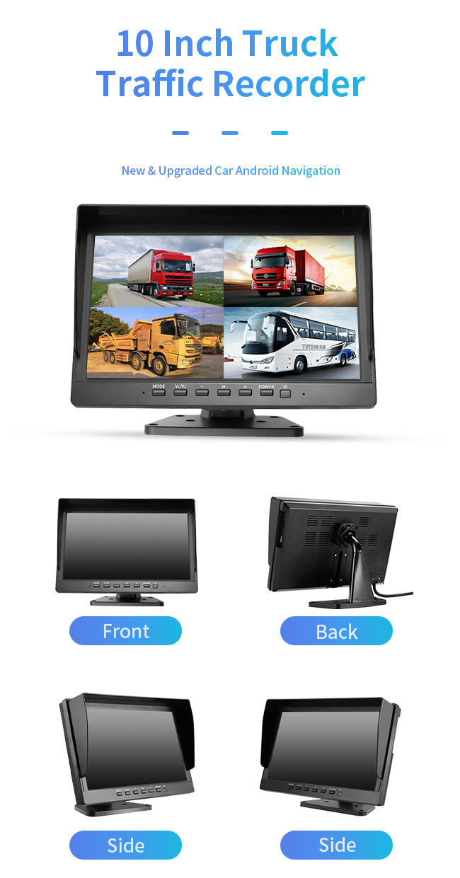 10 Inch Car DVR Camera 4 Way Truck Traffic Reversing Video Fixed Speed Measurement