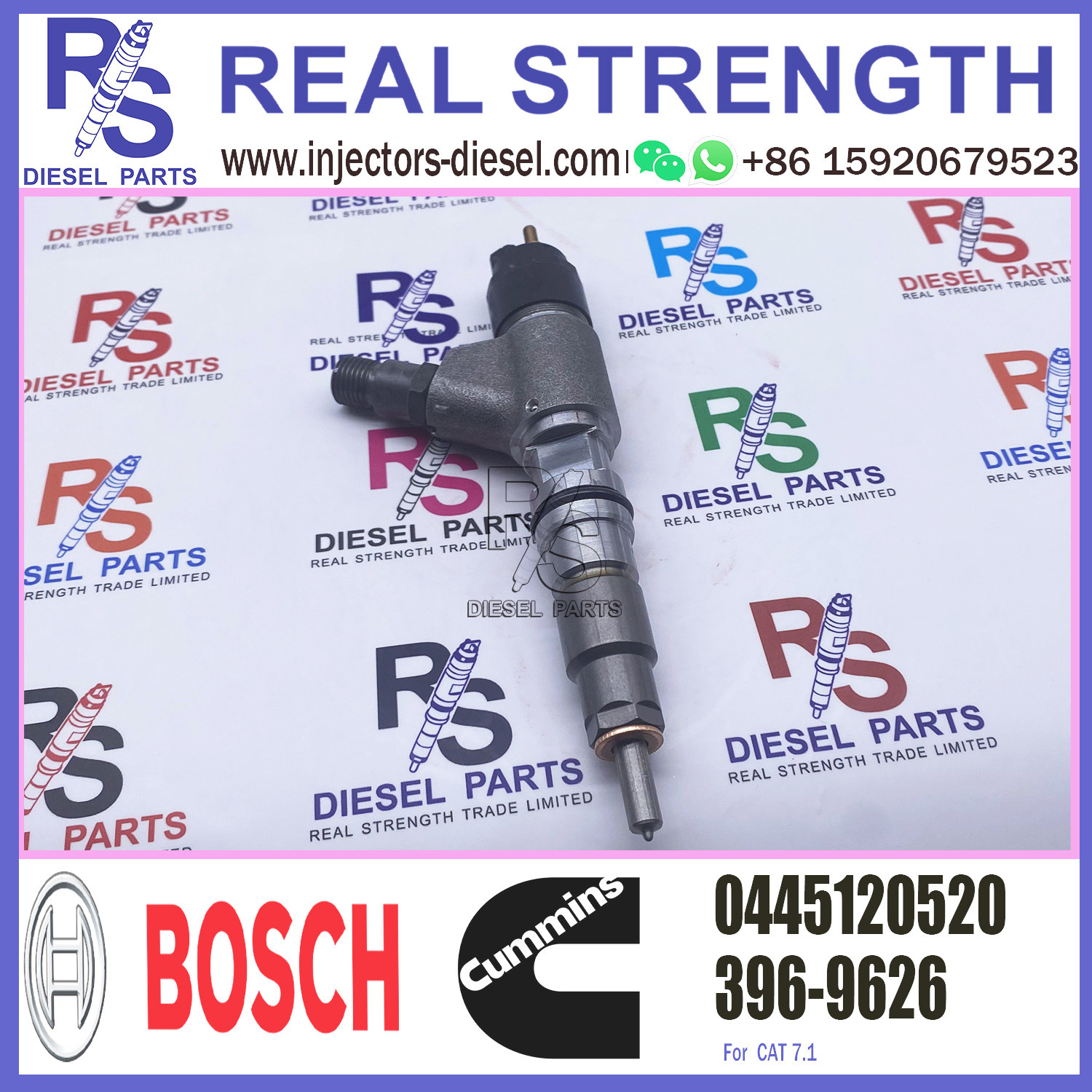 0445120371 0445120520 Common Rail Injectors For Caterpillar 3969626 PERKINS T413609