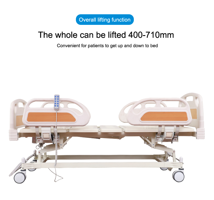 Adjustable Patient ICU Remote Control Hospital Bed ODM 400mm To 710mm Lifted hospital electric bed
