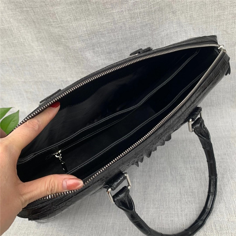 Fancy Genuine Crocodile Leather Businessmen Working Briefcase Laptop Bag Authentic Alligator Skin Male Three-Way Handbag