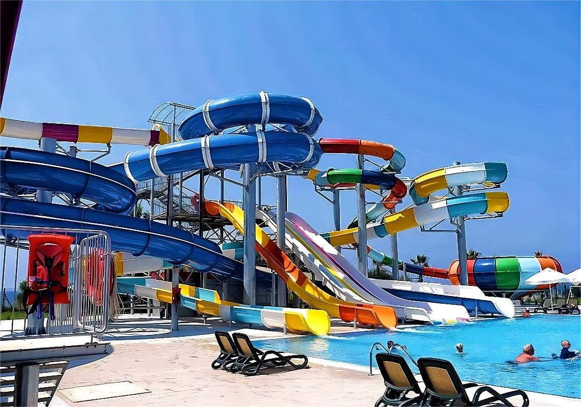 Water Amusement Park Large Play Equipment Cainival Fiberglass Slide