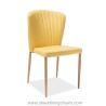 Buy cheap Fan Shaped Back 82cm Armless Leather Dining Room Chairs With Metal Legs from wholesalers