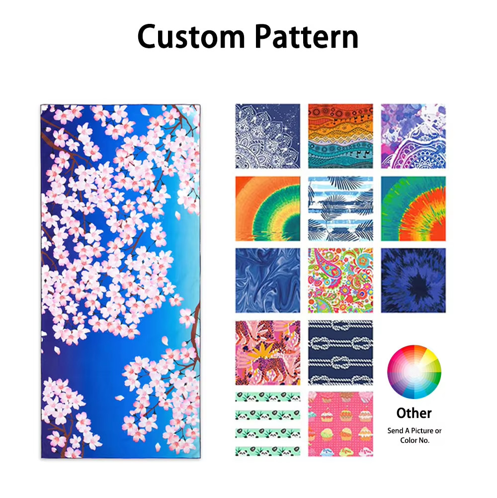 Towel Wholesale Quick Dry Sand Free Heat Transfer Print Swimming Pool Sublimation Microfiber Custom Beach Towel