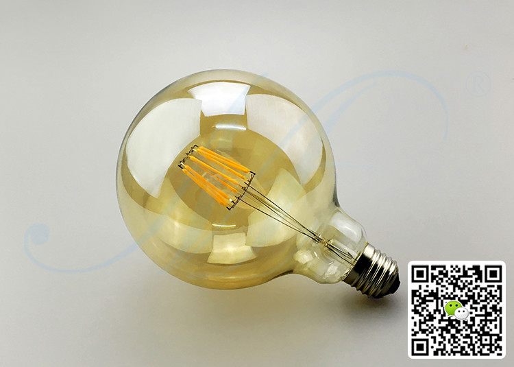Good Quality Led Edison Bulb G125 Clear Amber Glass Dimmable 6w 8w 12w Vintage Filament Bulb