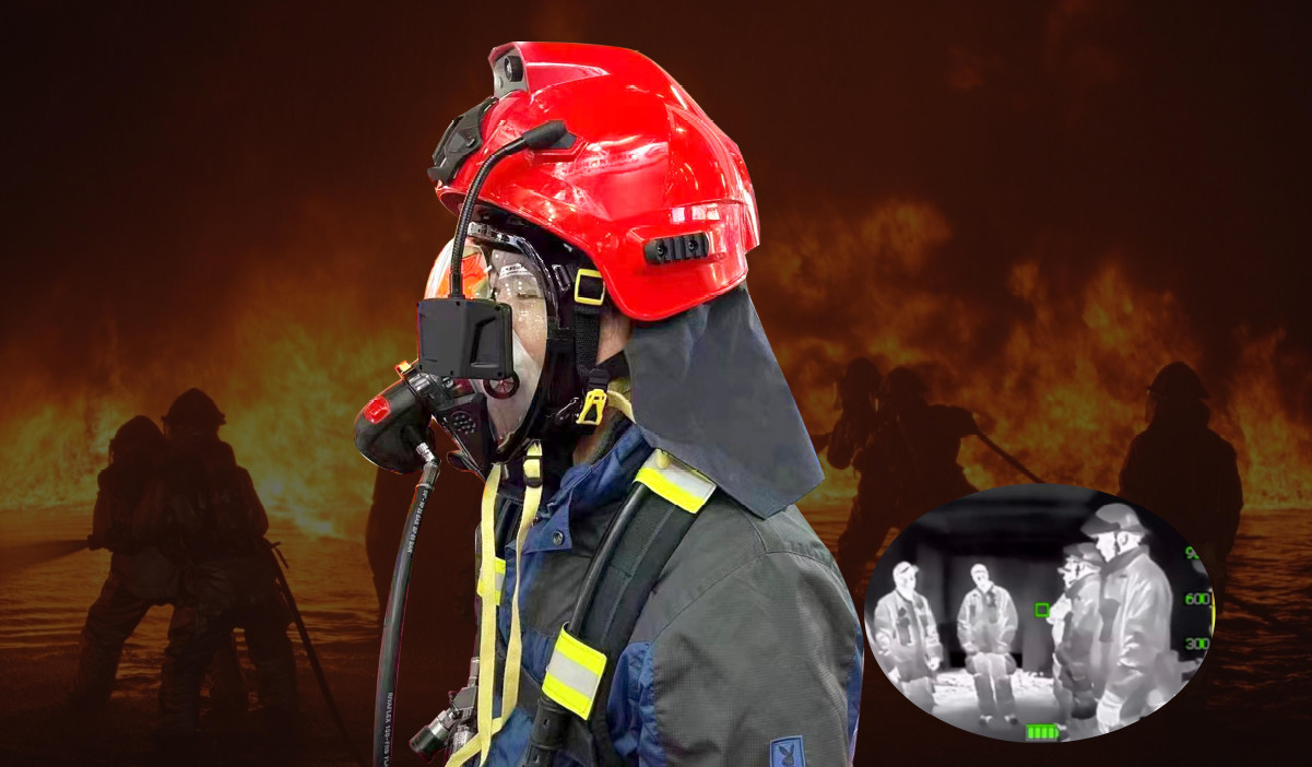 4G Live Streaming Infrared Thermal Imaging Camera SOS Alert ABS For Fireproof Helmet