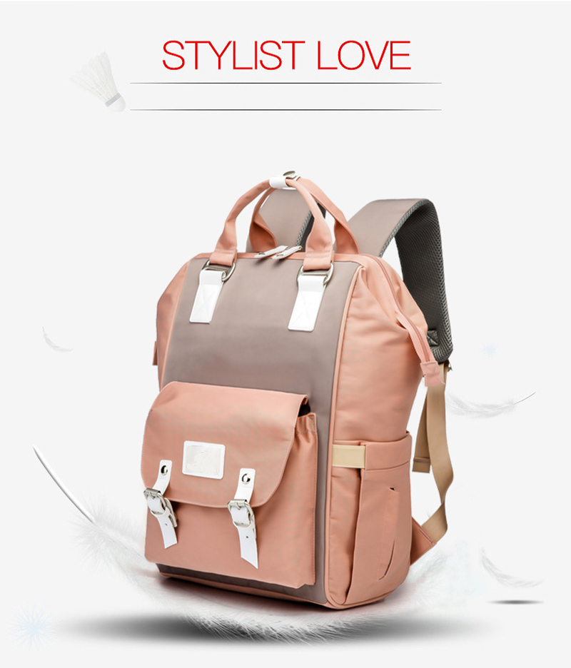 Fashion Mummy Maternity Nappy Bag Diaper Bag Large Capacity Travel Backpack Nursing Bag For Baby Care With Stroller Strap