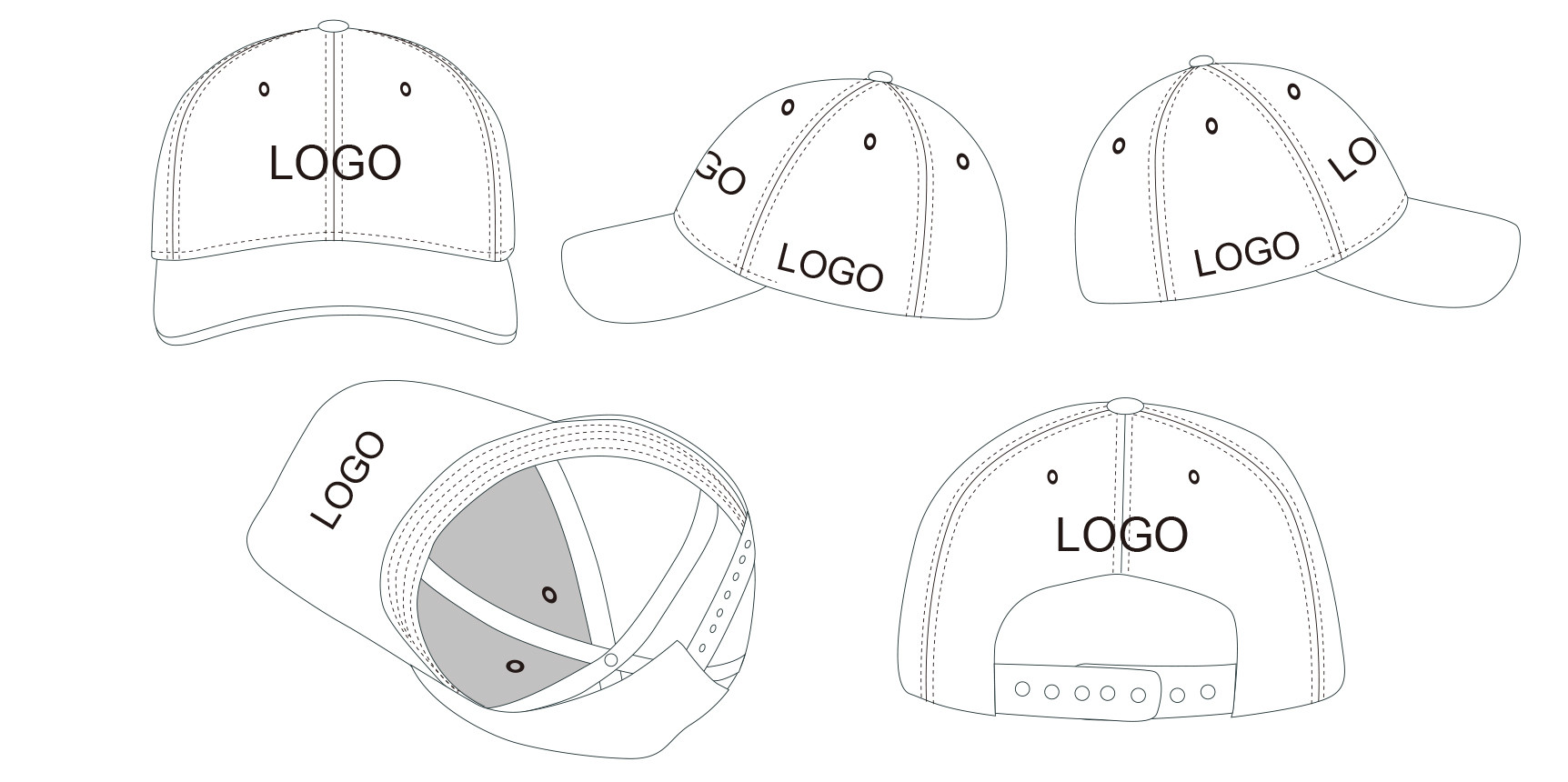 Sports Golf Adjustable 6 Panel Baseball Caps Sublimation Digital Printing