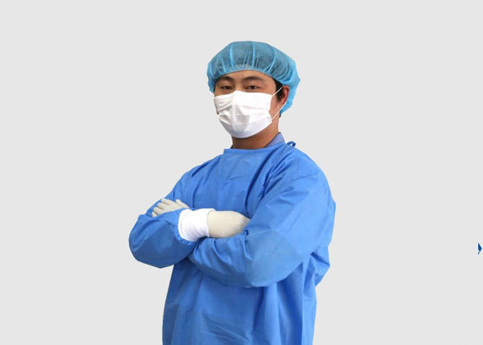 Waterproof Disposable Operating Gowns , Blue Disposable Coveralls Breathable