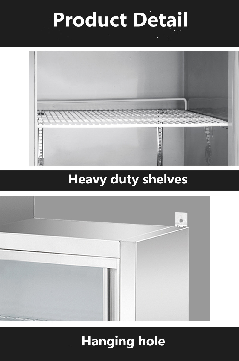 180W Stainless Steel Kitchen Fridge Freezer 140L Anticorrosive Wall Mounted