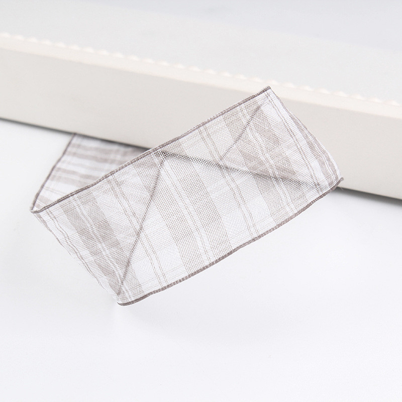 6mm-38mm Plaid Polyester Organza Ribbon for Flower Chocolate Gift Packing