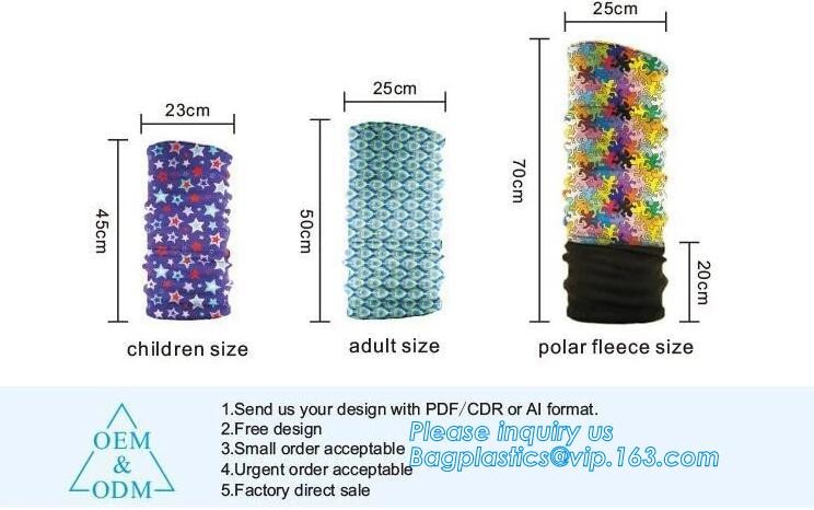 multi choice women head scarf printed colorful face mask custom logo/size bandana,Sport Strapping Seamless Custom Gaiter Whi