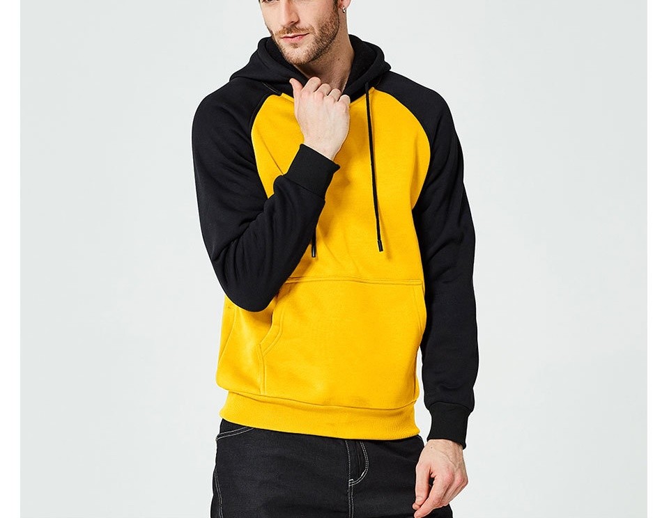Fashion 100% Cotton Block Mens Oversized Pullover Hoodie For Autumn Season