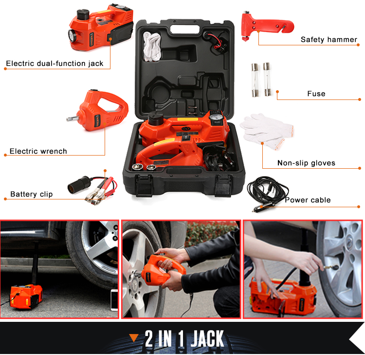 12v Dc Electric Hydraulic Jack Kit , 3.5m Cable 3 Ton Floor Jack Rebuild Kit