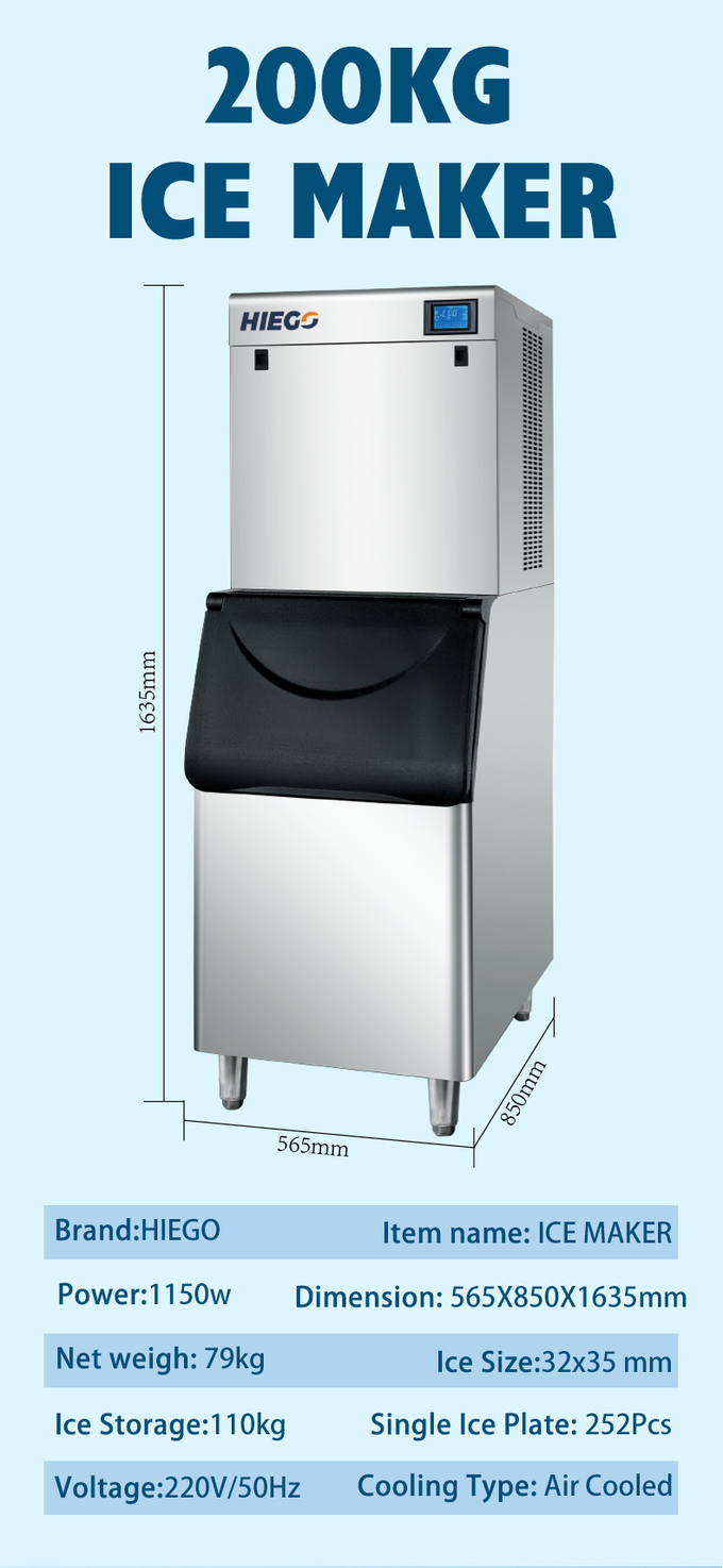 Commercial Crescent Cube Ice Maker 150kg Party Ice Block Machine