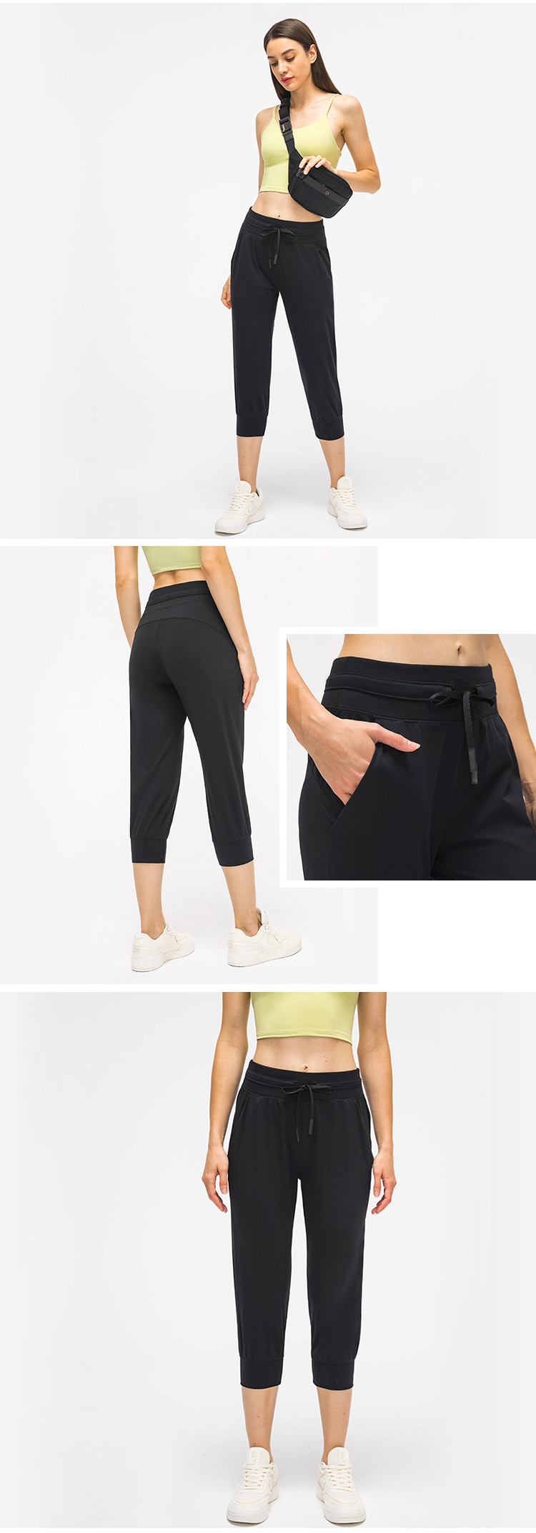 210gsm Women Lounge Wear 3/4 Yoga Pants Workout Sweatpants Yoga Jogger Carpis