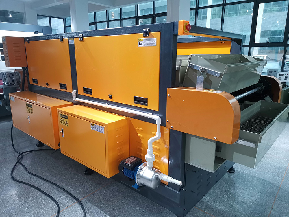 stainless steel metal cookware surface grinding buffing magnetic polishing machine