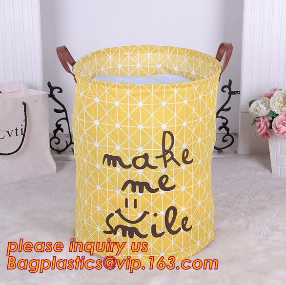 Storage Bins Organizer, Set of 3 Foldable Collapsible Large Cube Fabric Canvas Storage Baskets,Canvas Round Storage Bask