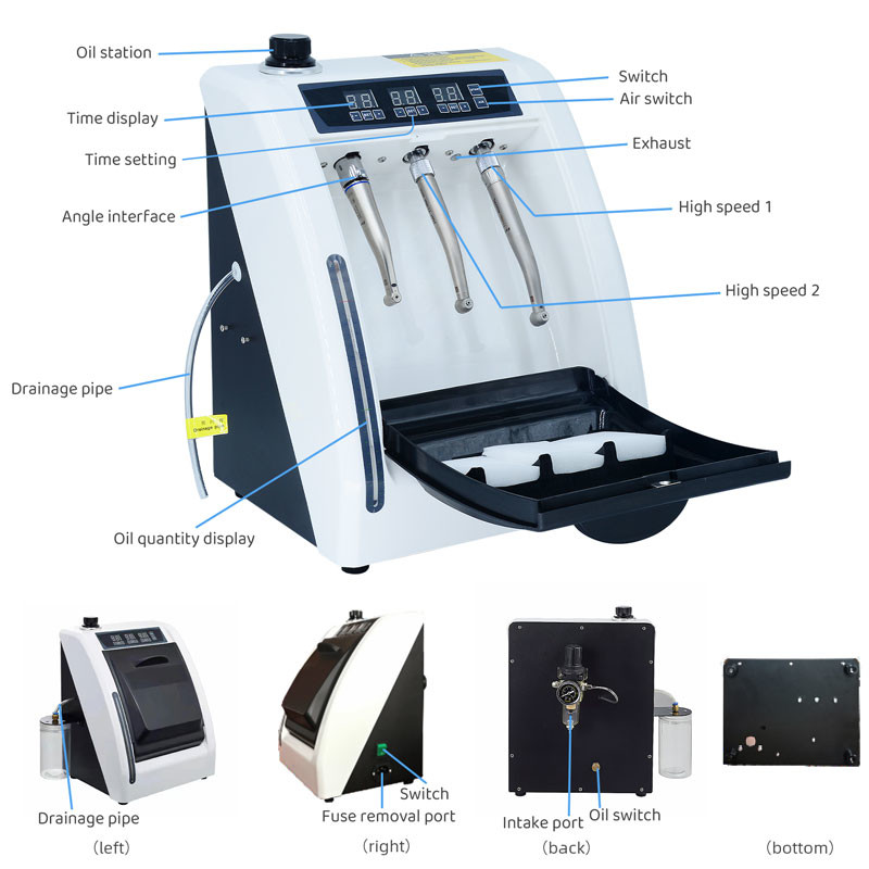 60L/Min Dental Handpiece Lubricator High Or Low Speed Handpiece Lubricating Machine