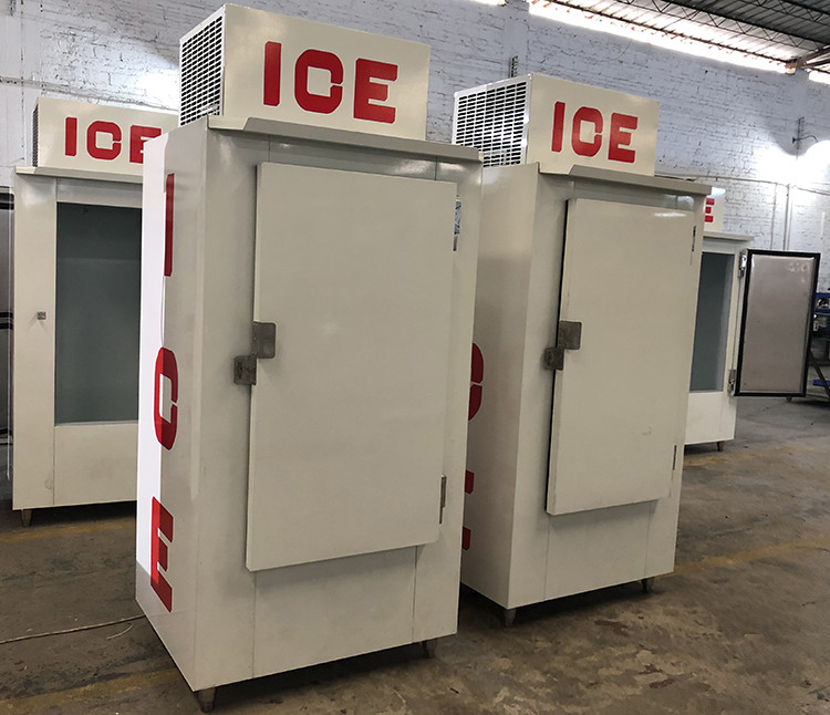 Outdoor Merchandiser Ice Storage Fridge Commercial Solid Door Ice Freezer