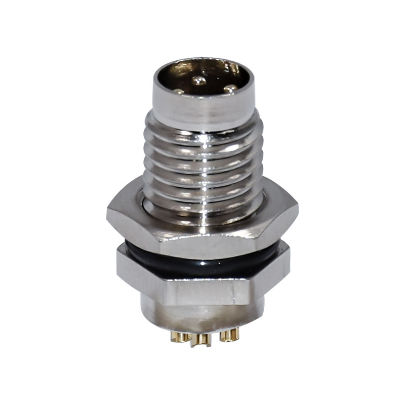 Waterproof M8 Front Panel Mount Connector 3pins Male Fastened IP67 Connector Automotive