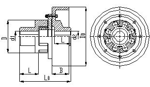 LMZ-I / MLL-I Flexible Jaw Coupling Shaft Split Rubber Coupling With Wheel