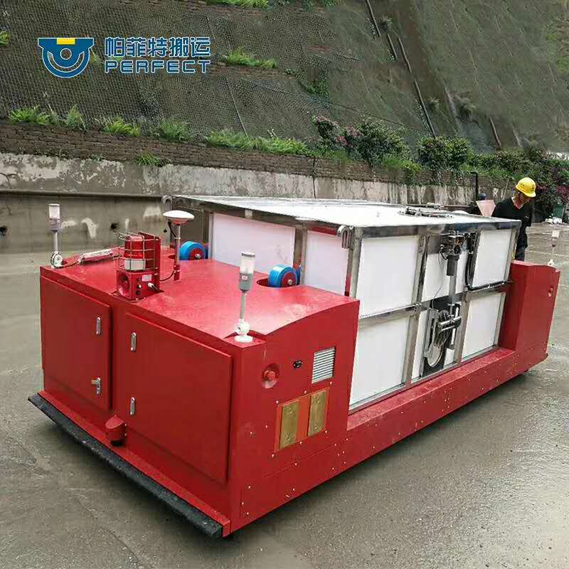 20t Battery Powered Material Transfer Cart Running on Cement Floor