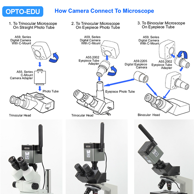 OPTO-EDU A59.4972 12.0M 8K 5G WIFI Camera Microscope Hdmi