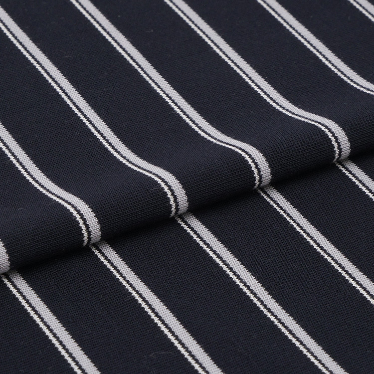 Hygroscopic Smooth Clean Lenjing Modal Striped Knit Fabric For Casual Wear