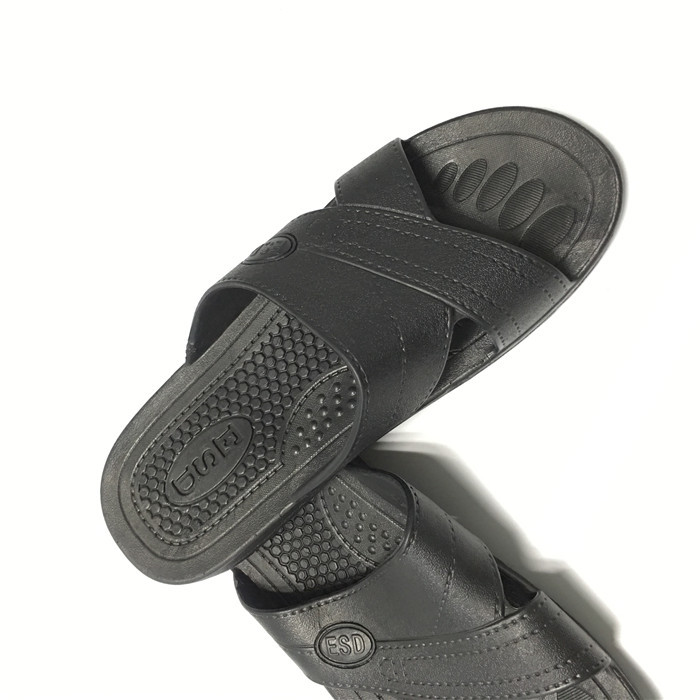 Anti static ESD Slipper Cross Type SPU Material Color Blue Black White w/ESD Logo