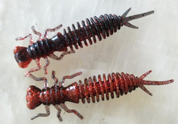 soft PVC 3' 3g 4' 4g shrimp smell green brown black yellow pink bass fishing