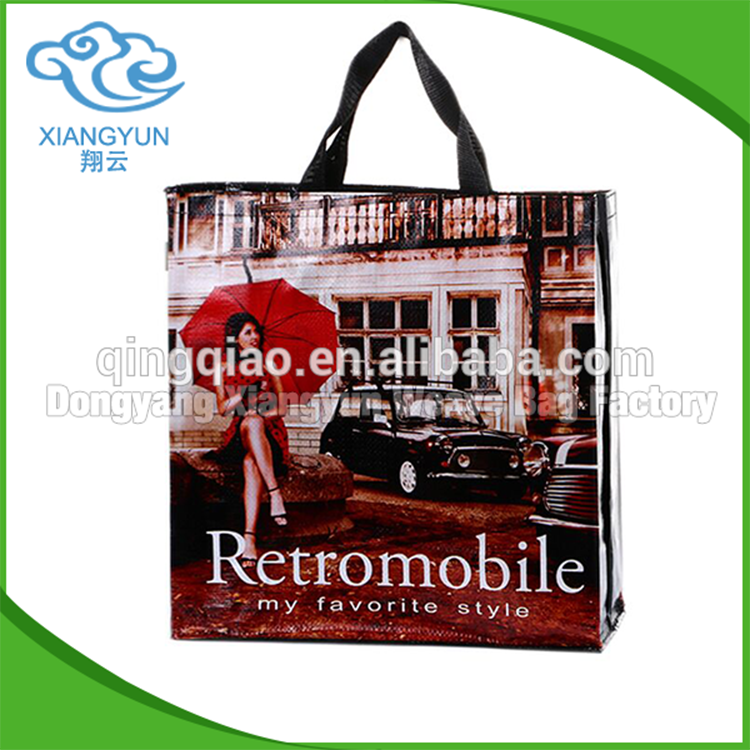 Flower Design Environmental Laminated Woven Customized Shopping Bags Recycled Woven Polypropylene Shopping Bags