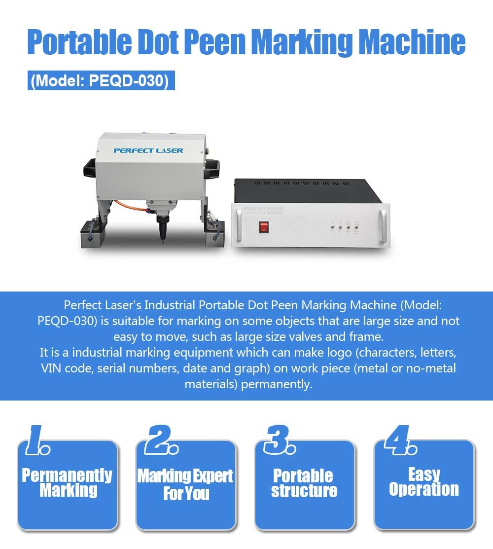 Handheld Portable Metal Mild Stainless Carbon Steel Aluminum Iron Copper Dot Peen Marking Machine