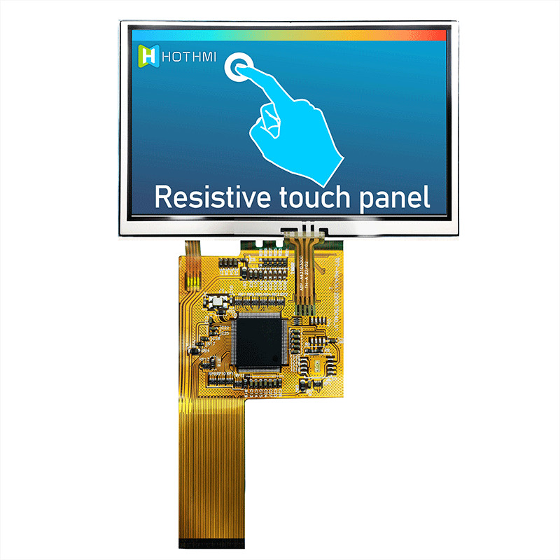 4.3 Inch Custom Display Solutions 800x480 Resistive Touch Panel