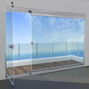 Buy cheap Office Frameless Aluminium Sliding Partition Door Wall Custom Glass Bi Folding Door product