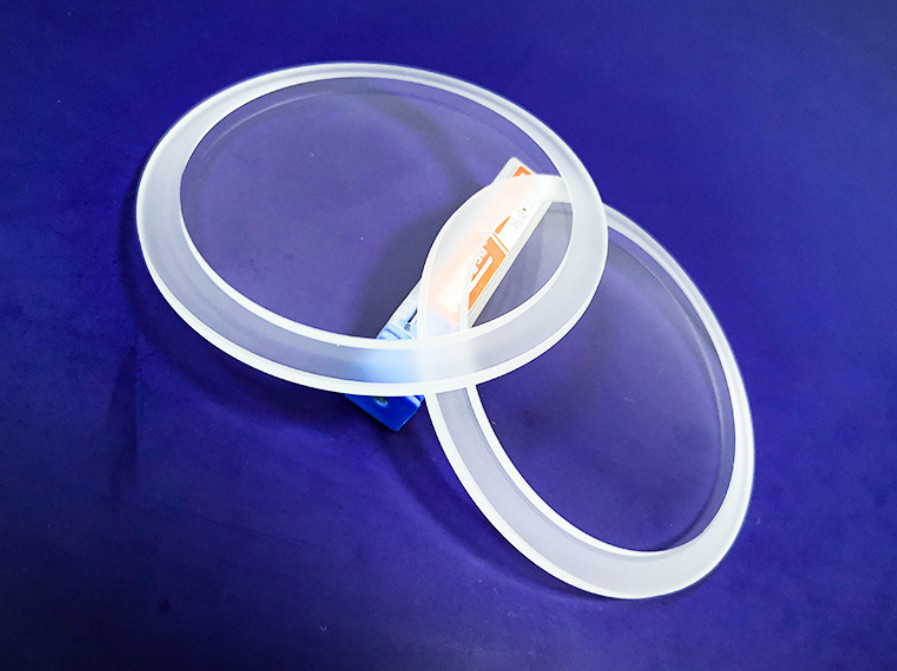 Optical Grade Round / Square High Borosilicate Glass Smooth Surface Light Guide Panel Step Glass